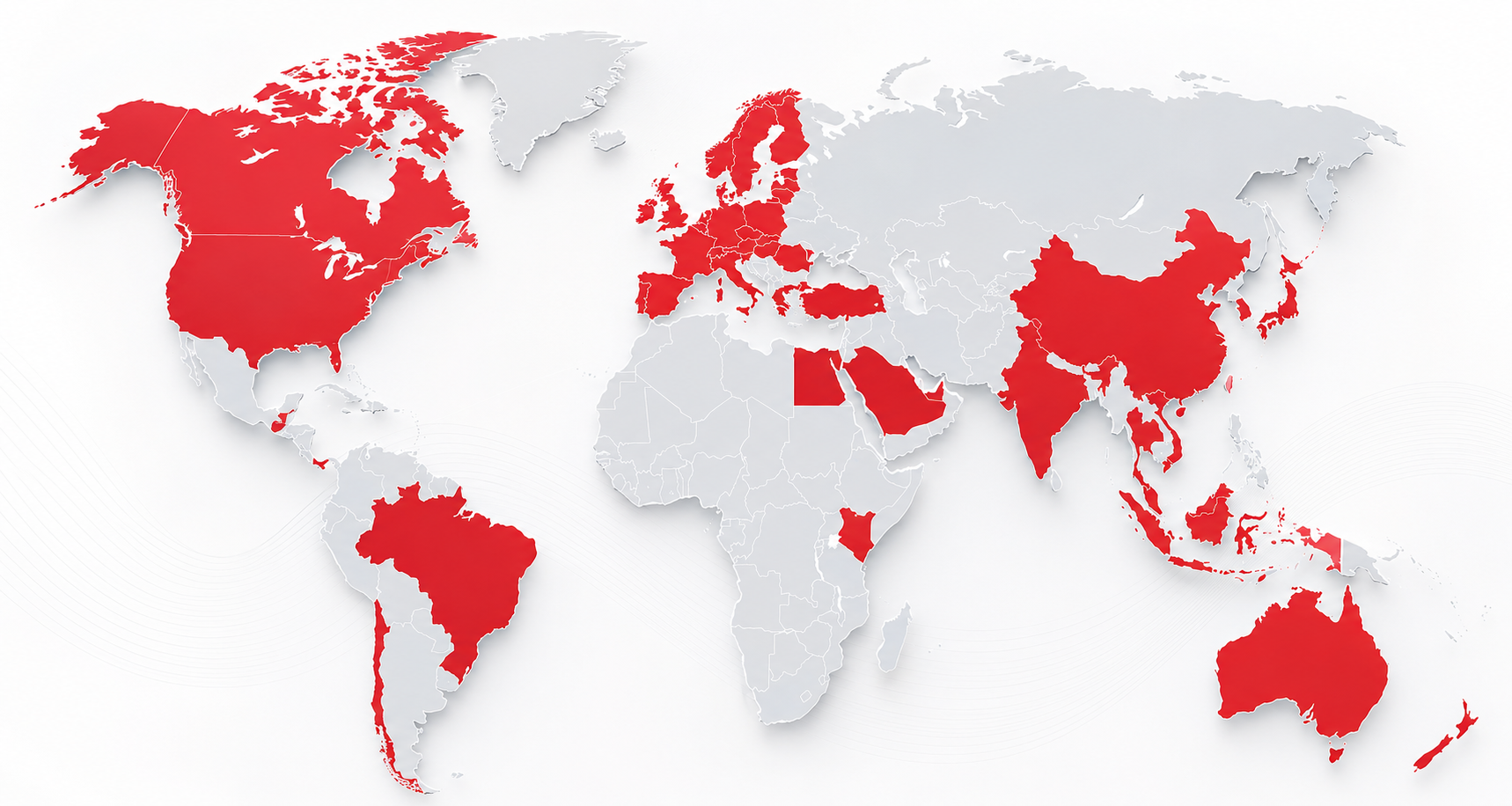 Mapa mundial de distribución